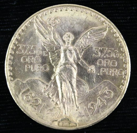 1943 Mexican 50 Pesos Gold Coin