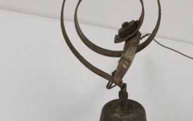 19th C. Spring Loaded Brass Bell w/ Wall Spike