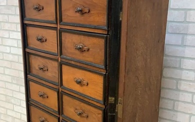 19th Century French Napoleon Lock-Side File Chest of 13 Drawers