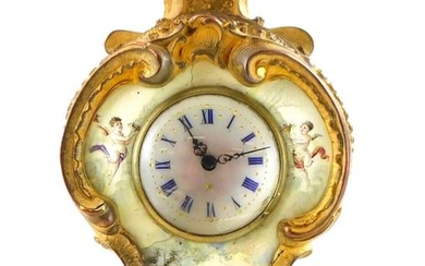 19th Century Viennese Rococo Revival Ormolu and Enamel Desk Clock