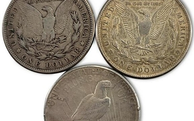 2 1922 Morgan & 1923 Piece dollar silver coins
