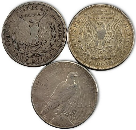2 1922 Morgan & 1923 Piece dollar silver coins