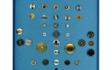 2 CARDS OF DIV 1 & 3 ASSORTED METAL BUTTONS