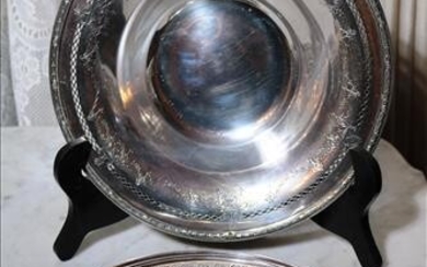 2 sterling silver bowls, 10 in. Dia.