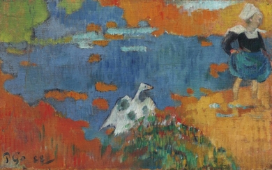 Paul Gauguin (1848-1903), Bretonne et oie au bord de l'eau
