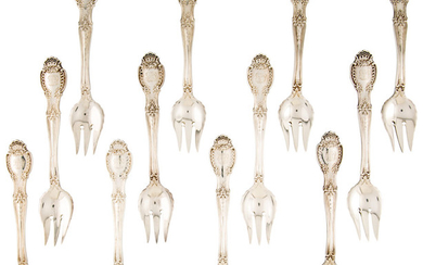 Twelve Tiffany & Co. Silver Pastry Forks (designed 1892)