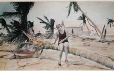 1930s Florida Photo of Bather on Miami Beach
