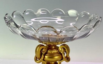 19TH C. DORE BRONZE AND BACCARAT GLASS CENTERPIECE