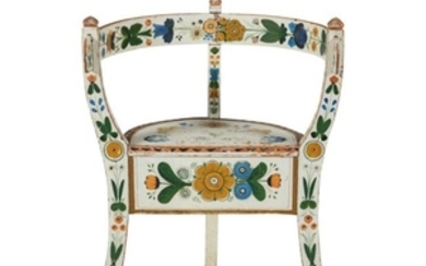 Antique Norwegian Painted Child's Chair