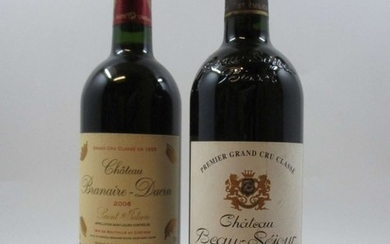 6 bouteilles 4 bts : CHÂTEAU BRANAIRE DUCRU 2006 4è GC Saint Julien (étiquettes fanées)