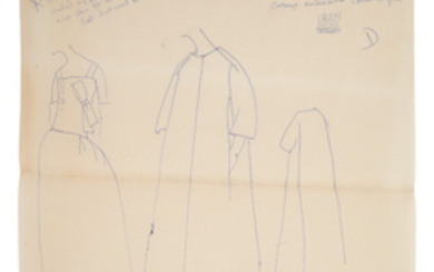 [CASSINI-KENNEDY FASHIONS] An important archive of original drawings, correspondence, annotated clippings, and workshop ephemera related to the development of Cassini's fashions for Mrs. Kennedy as First Lady.