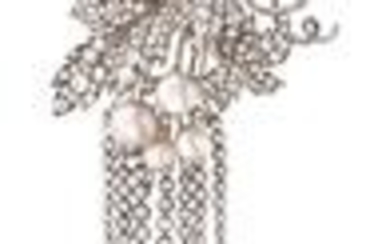 A diamond and Oriental pearl trembleuse from the house of Savoy
