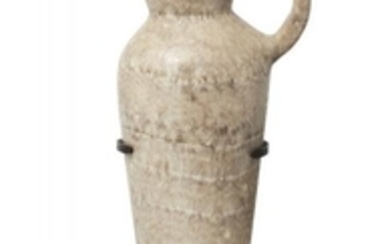 An Egyptian alabaster vase with handle, Middle...