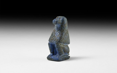 Egyptian Lapis Lazuli Baboon Amulet