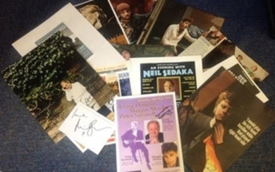 Entertainment and Music signed collection of flyers, cards magazine photos. 14 includes Craig David, Sian Phillips, Michael......