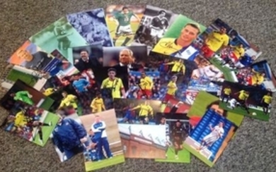 Football collection 40 assorted 7x5 and 6x4 signed colour photos from players and managers past and present some well-known...