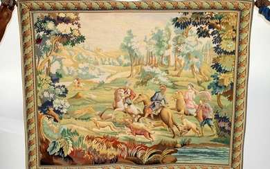Hunt scene Belgian style tapestry