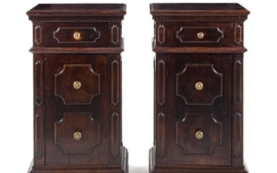 A Pair of Italian Renaissance Style Walnut Side Cabinets