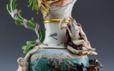 Monumental Meissen Porcelain Naval Figural Ewer