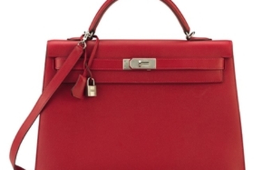 A ROUGE CASAQUE EPSOM LEATHER SELLIER KELLY 40 WITH PALLADIUM HARDWARE, HERMÈS, 2013