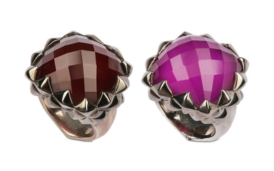 Two gem-set silver ‘Superstud’ rings, by Stephen Webster...
