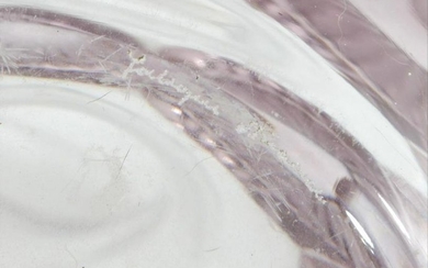 A Lalique Clear And Lavender Glass Vase: Atossa