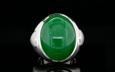 23mm Certified Natural Type A Jadeite & 18K Ring