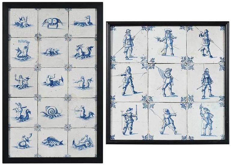 24 Framed Delft Tiles