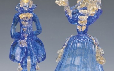 pair of Glass sculptures, Murano Italy, 20th...