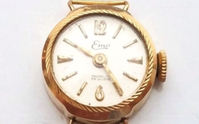 18K Swiss Gold watch, works. D- 15...