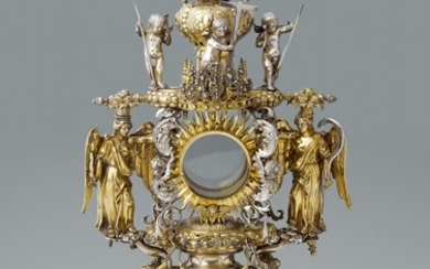 An important Amsterdam silver gilt monstrance