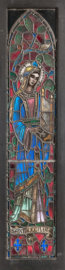 Burnham Studios Saint Cecelia Stained Glass Window