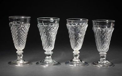 Four early short ale or dwarf ale glasses, early 18th century
