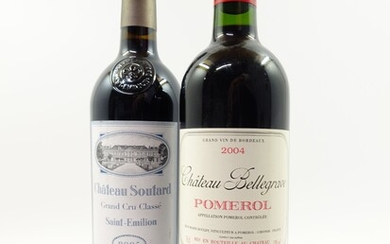 6 bouteilles 3 bts : CHÂTEAU SOUTARD 2005 GCC Saint Emilion (étiquettes léger fanées)3 bts...