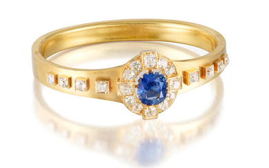 A sapphire and diamond bangle