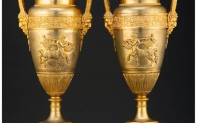 61022: A Pair of Louis XVI-Style Gilt Bronze Cassolette
