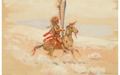 67022: Edward Borein (American, 1872-1945) Indian on Ho