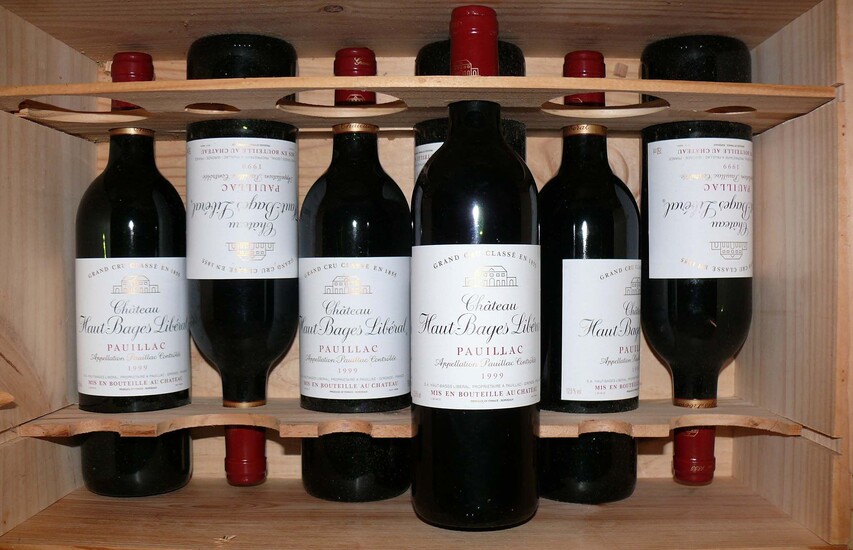 7 bouteilles de vin rouge GRAND CRU CLASSÉ EN 1855 ; Château Haut-Bages Libéral PAUILLAC...