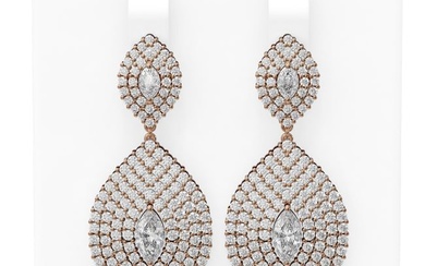 7.17 ctw Diamond Earrings 18K Rose Gold