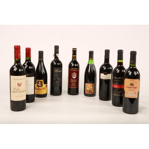 9 bottles of Spanish wine