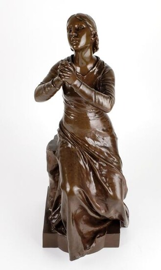 19th C. F. Barbedienne Bronze Statue Signed F. Dubois
