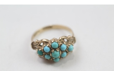 9ct gold turquoise dress ring (2.9g) Size M