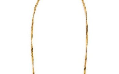 A 14 Karat Yellow Gold and Diamond Necklace