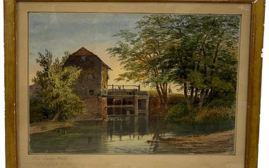 A 19TH CENTURY WATERCOLOUR PAINTING ON PAPER DEPICTING A...
