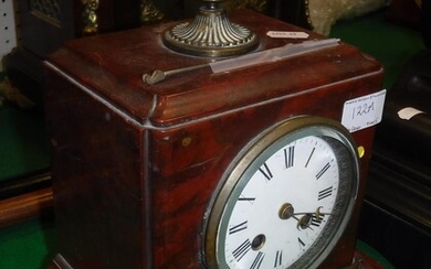 A 19th Century French Rosso marble cased mantel clock,...