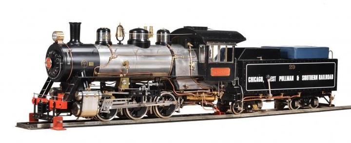 A 5 inch gauge model of a 0-6-0 American Chicago West Pullman & Southern Railroad tender locomotive No 29 ‘Cincinnati’