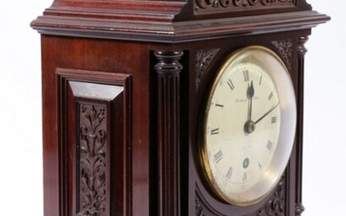 A Brockbank & Atkins, London Mantle Time Piece No. 12278, with Fusee Movement (key & Pendulum) (H:32cm W:22.5cm D:15cm)