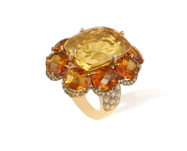 A CITRINE AND DIAMOND 'SUNSHINE' COCKTAIL RING, BY...