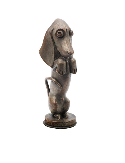 A "Chien Teckel" or Dachshund mascot by A Bequerel, French, 1920s