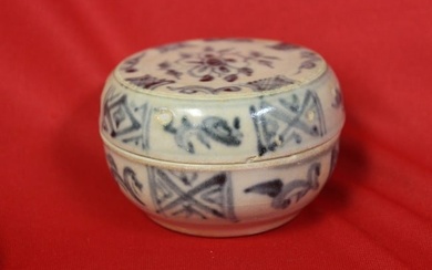 A Chinese Export Blue and White Shipwreck Box
